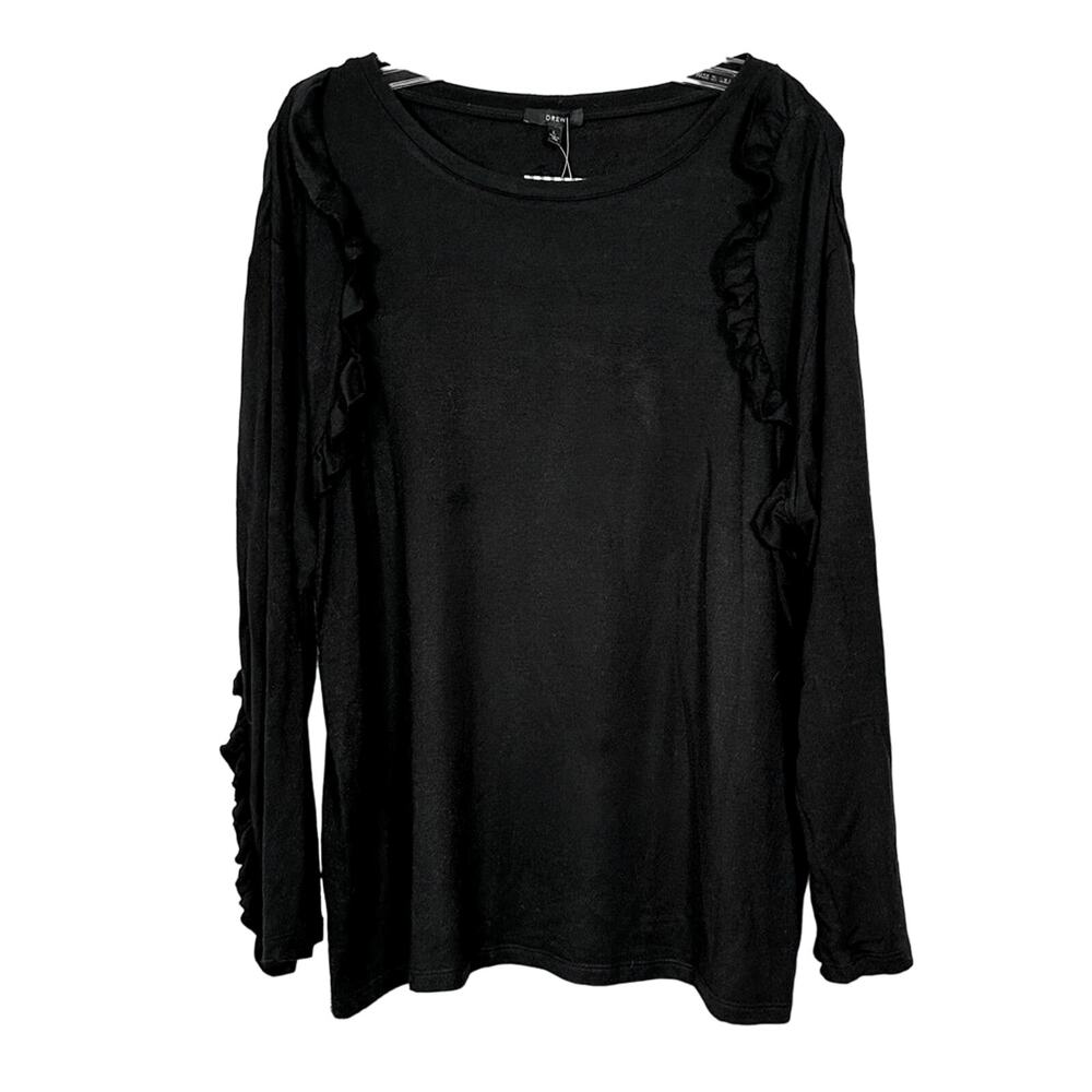 NEW WITH TAGS Drew Chance SUPER SOFT Ruffle Top Size Large, MSRP $142